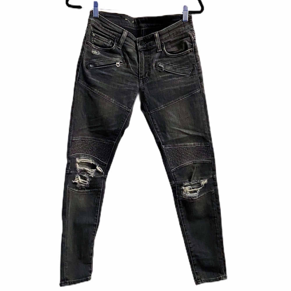 Ralph Lauren Black Distressed Skinny Jeans